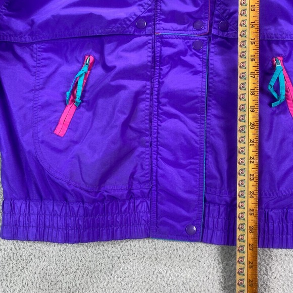 Cabin Creek Jacket Womens Large Purple Nylon Retro Colorblock 90s NO Liner - Picture 9 of 16